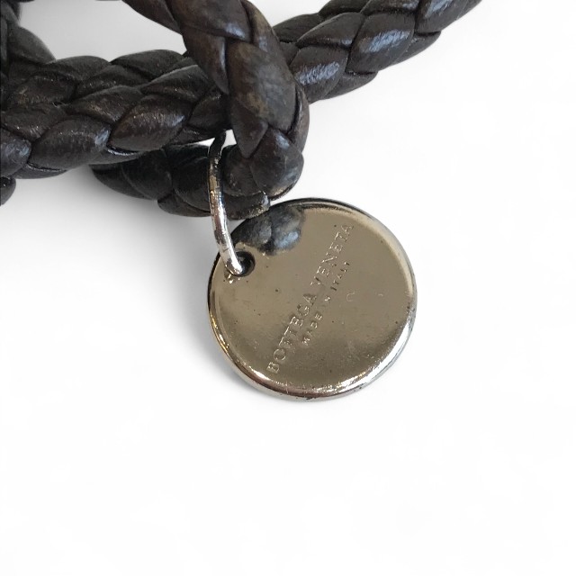 ボッテガヴェネタ BOTTEGA VENETA ダークブラウン レザー ブレスレット