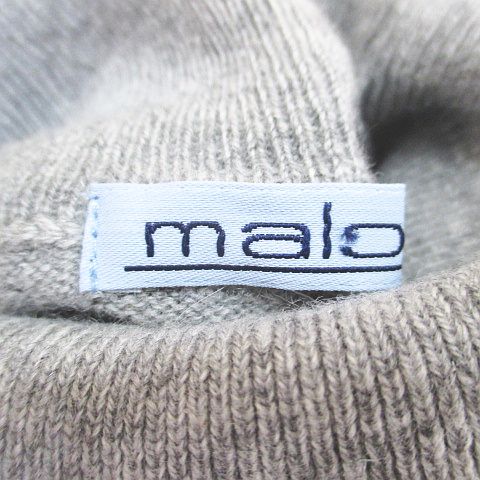 マーロ malo 長袖 ニット セーター タートルネック カシミヤ 38 灰系
