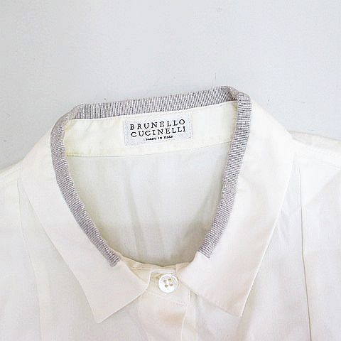 BRUNELLO CUCINELLI ホワイト長袖シャツ S BRUNELLO CUCINELLI ホワイト長袖シャツ S
