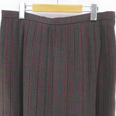 未使用品 アーダモア Ada More チェック柄 ミモレ丈 プリーツスカート