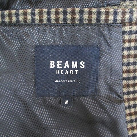 ビームスハート BEAMS HEART チェック柄 チェスターコート ミドル丈 M 