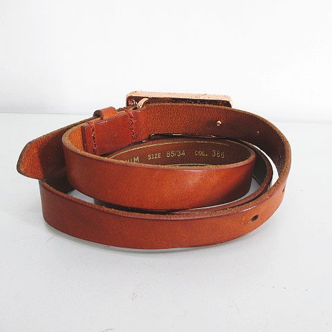 DIESEL カウレザーベルト ブラウン 85 DIESEL ベルト ブラウン