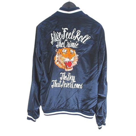 クライミー CRIMIE リバーシブル スカジャン ジャケット トラ柄 M 紺系  