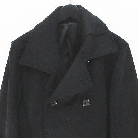 ジュリアーノフジワラ GIULIANO FUJIWARA ピーコート 46 黒系 ブラック  