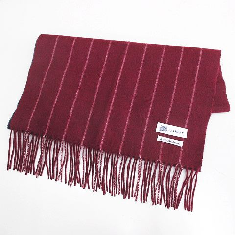 フェアファックス FAIRFAX カシミヤ マフラー ストール ボルドー系