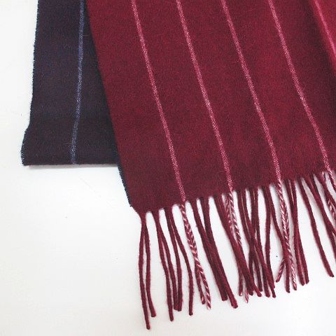 フェアファックス FAIRFAX カシミヤ マフラー ストール ボルドー系
