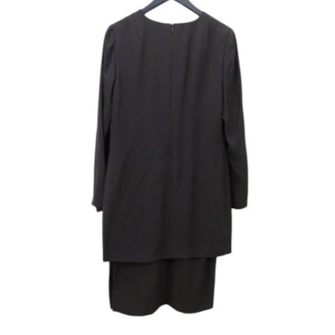 未使用品 アクリス AKRIS 長袖 ワンピース ひざ丈 36 茶系 ブラウン V