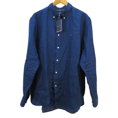 未使用品 トミーヒルフィガー TOMMY HILFIGER 長袖 シャツ XL 紺系 