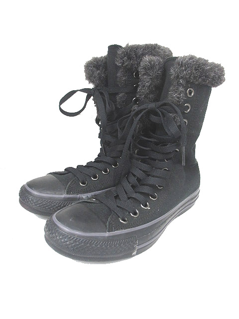 コンバース Converse スニーカー ブーツ オールスターニー ハイ All Star Fur Knee 2way 1c390 23 5 黒 レディース 079 ベクトルパーク