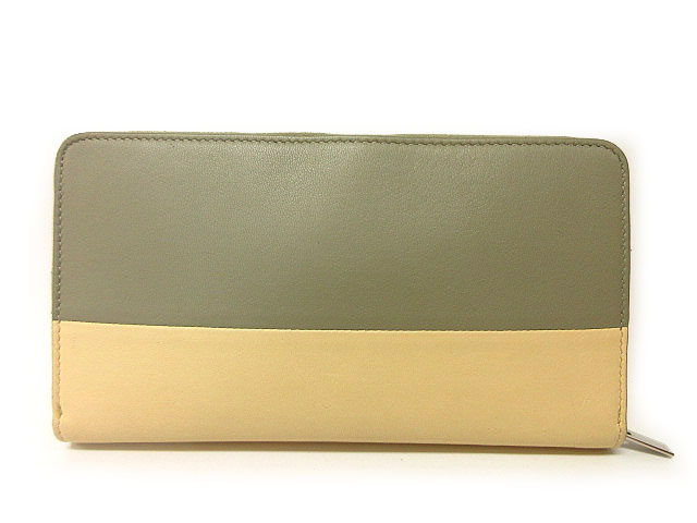 セリーヌ CELINE 長財布 バイカラー ラウンドファスナー ロゴ
