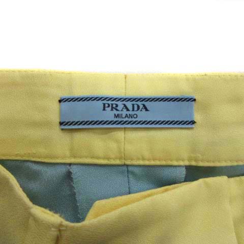 プラダ PRADA パンツ スラックス ライン バイカラー 水色 黄色 