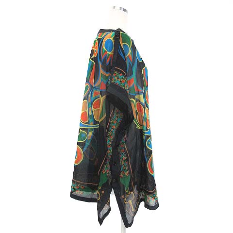 エルメス HERMES シャツ ブラウス 半袖 スカーフ風 2WAY シースルー