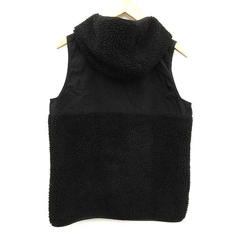 A BATHING APE フード付きダウンベスト ブラック L SIZE AAPE BY A