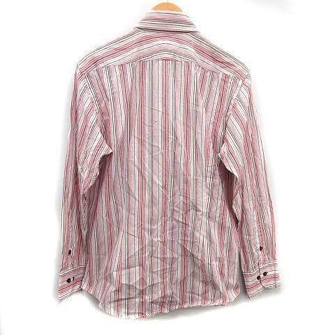 バーバリーブラックレーベル BURBERRY BLACK LABEL シャツ 長袖 ボタンダウン ストライプ 3 ピンク ホワイト 白 /KH ●D メンズ