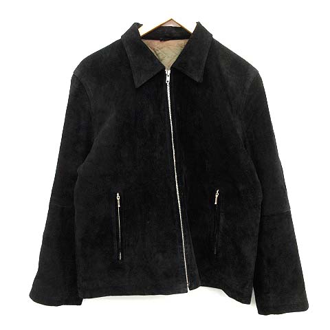 ポールスミス PAUL SMITH ジャケット ステンカラー スエード 豚革 M 黒 
