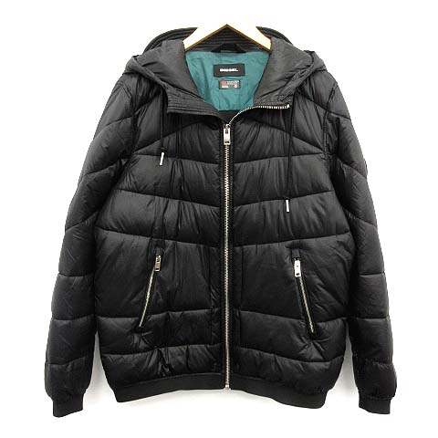 ディーゼル DIESEL 中綿 ナイロン ジャケット ジップアップブラック M 