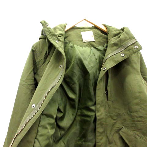 ナノユニバース Nano Universe ミリタリージャケット 中綿 フード M カーキ Tk メンズ 081 ベクトルパーク