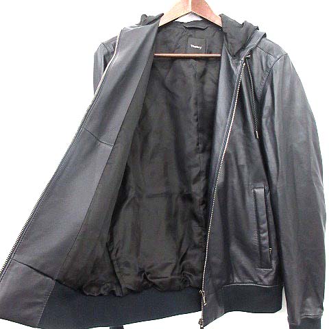 セオリー theory 18AW パーカー レザー ジャケット ラムレザー フード 
