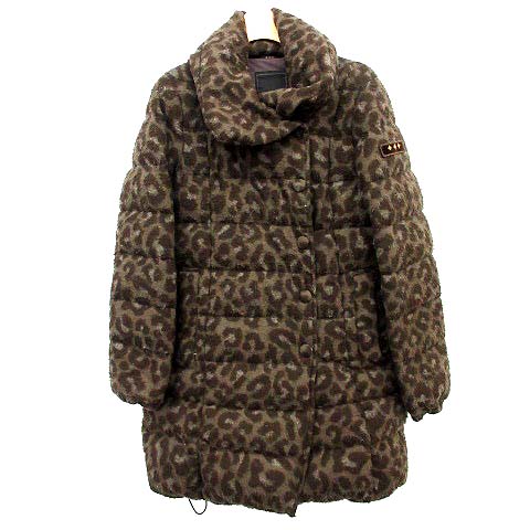 タトラス TATRAS ダウンコート レオパード ヒョウ柄 ロング 01 茶 