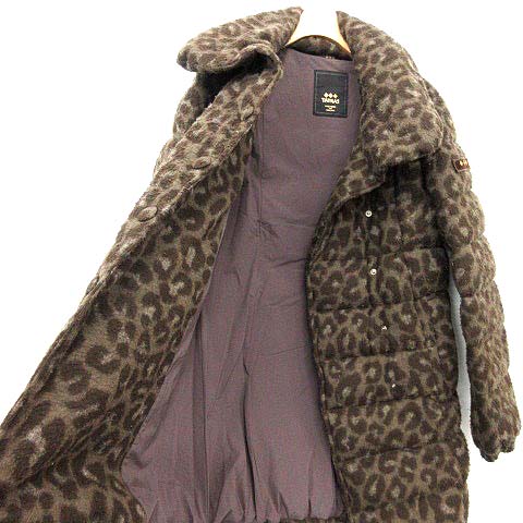 タトラス TATRAS ダウンコート レオパード ヒョウ柄 ロング 01 茶 