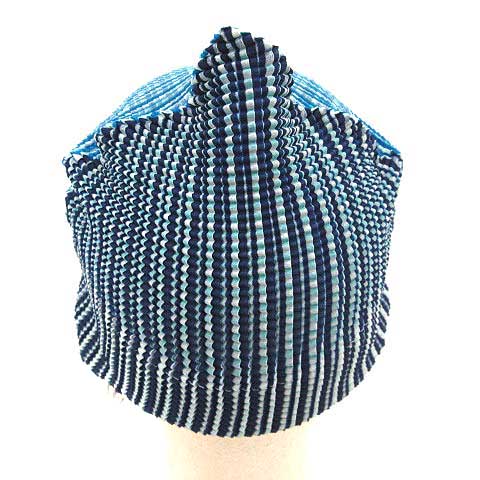 イッセイミヤケ ISSEY MIYAKE 帽子 キャップ プリーツ ストライプ 