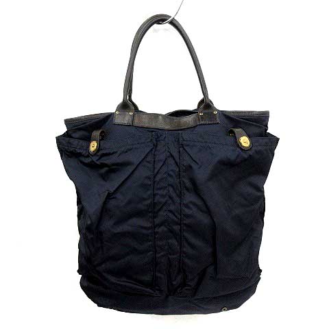 Felisi トートバッグ　ナイロン×レザー　大容量　9237 フェリージ Felisi トートバッグ ナイロン レザー 紺 ネイビー 9237