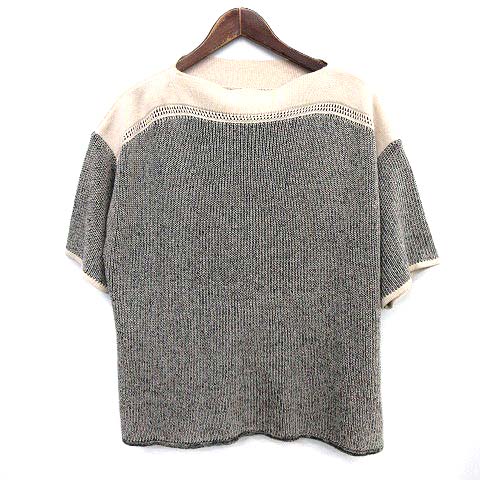 エドウィナホール Edwina Horl ニット 半袖 リネン 麻 S ベージュ 黒 