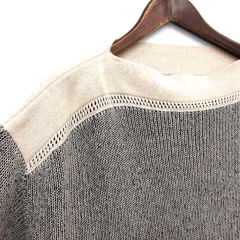 エドウィナホール Edwina Horl ニット 半袖 リネン 麻 S ベージュ 黒 