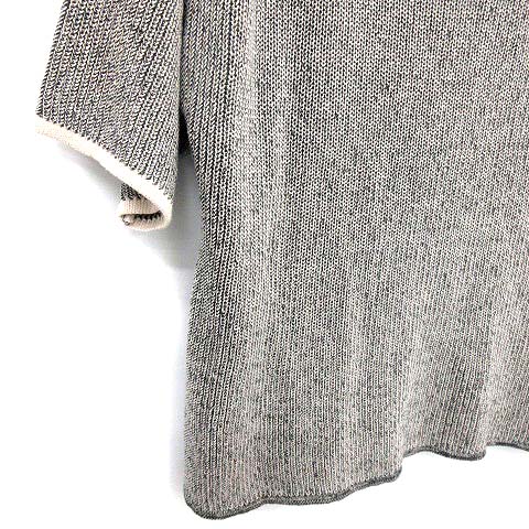 エドウィナホール Edwina Horl ニット 半袖 リネン 麻 S ベージュ 黒 