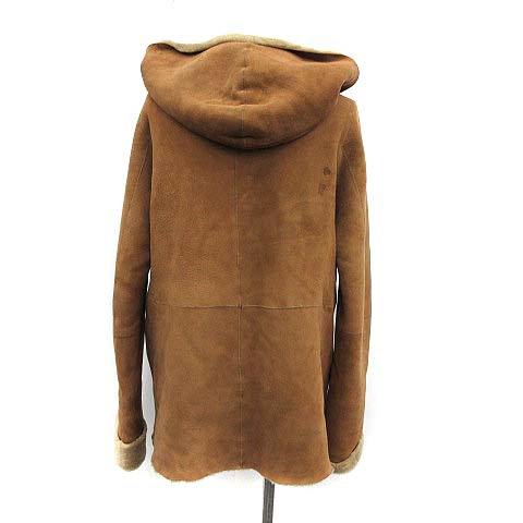 アンノウン Unknown ムートンコート ショート フード 6 キャメル ブラウン 茶 Kh レディース 081 ベクトルパーク