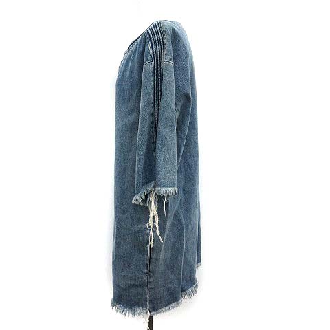 クロエ CHLOE ワンピース デニム 七分袖 ひざ丈 カットオフ 36 