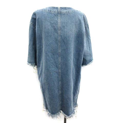 クロエ CHLOE ワンピース デニム 七分袖 ひざ丈 カットオフ 36 