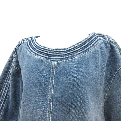 クロエ CHLOE ワンピース デニム 七分袖 ひざ丈 カットオフ 36 