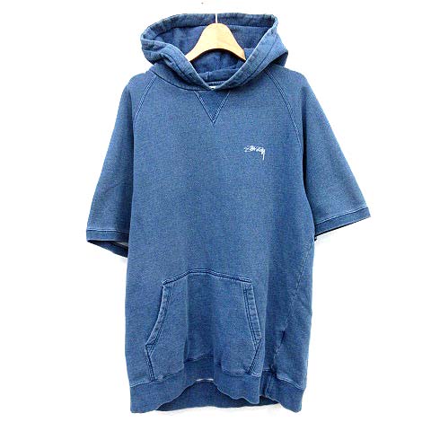 ステューシー STUSSY パーカー 半袖 スウェット プルオーバー XL  