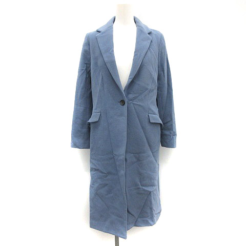 プラステ Plst チェスターコート ロング ウール S 青 ブルー Nt1 メンズ 081 ベクトルパーク