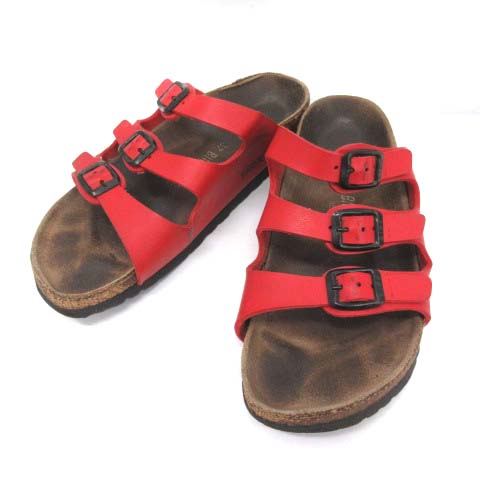 BIRKENSTOCK サンダル レッド ベロア 26cm ビルケンシュトック BIRKENSTOCK FLORIDA フロリダ サンダル