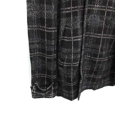 ディーゼル DIESEL ピーコート Pコート チェック ウール混 XL 黒
