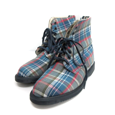 ●新品●　ドクターマーチン　タータンチェック　ショートブーツ　スニーカー　UK7 Dr.Martens 新作 タータンチェックブーツ | ドクターマーチン