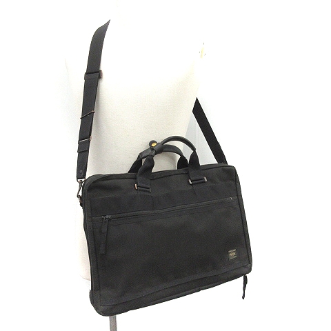 PORTER　 ブリーフケース二層式　ブラック ショルダーバッグ TIME（PORTER） ポーター PORTER 2wayブリーフケース ショルダー