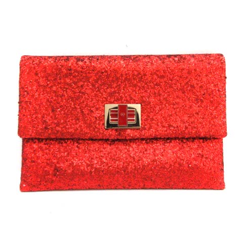 アニヤハインドマーチ Anya Hindmarch クラッチ セカンド パーティーバッグ ラメ グリッター 赤 レッド Tk D レディース 081 ベクトルパーク