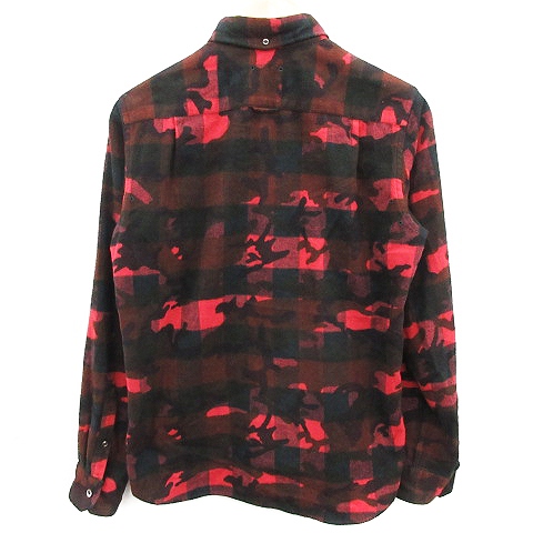 ソフネット Sophnet ネルシャツ ボタンダウン 長袖 迷彩柄 カモフラ柄 チェック柄 S 赤 レッド 茶 ブラウン 黒 ブラック Yt メンズ 081 102007030033 ベクトルパーク