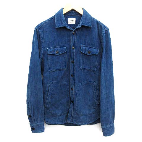 アクネ Acne Ryan Indigo シャツ デニム 長袖 46 インディゴ Kh メンズ 081 ベクトルパーク