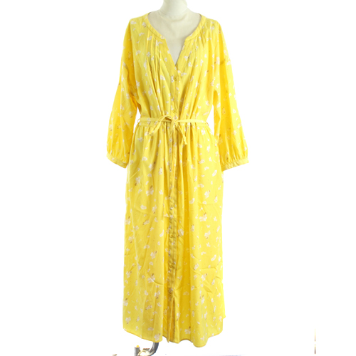 ビームスハート Beams Heart ワンピース フレア ロング 花柄 八分袖 黄色 イエロー Sr レディース 081 ベクトルパーク