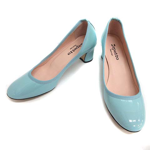 レペット Repetto パンプス ラウンドトゥ エナメル 38.5 水色