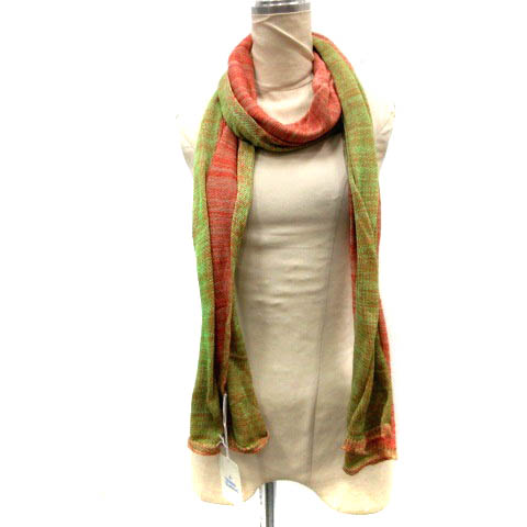 ヴィヴィアンウエストウッドマン Vivienne Westwood Man マフラー ストール ニット オーブ 黄緑 赤 レッド Sr メンズ 081 ベクトルパーク