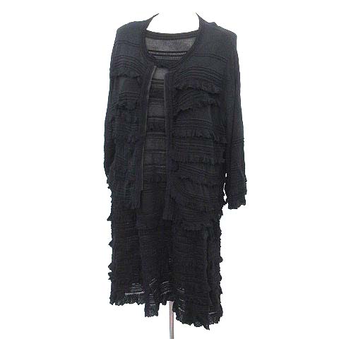 ヒロコビス Hiroko Bis セットアップ ワンピース カーディガン スカート ニット 透け感 13 黒 G レディース 081 ベクトルパーク