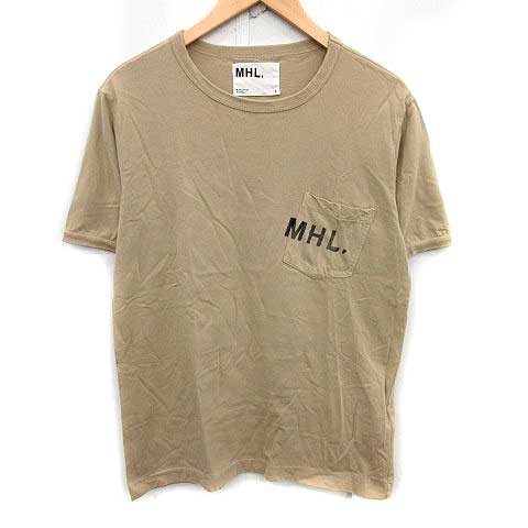 マーガレットハウエル Mhl 18ss Tシャツ カットソー 胸ポケット 半袖 L ベージュ Ym メンズ 081 ベクトルパーク