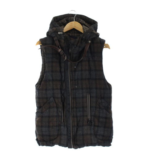 マクティグ Maktig ベスト ダウン チェック 中わた 36 グレー 茶色 ブラウン Sr メンズ 081 ベクトルパーク
