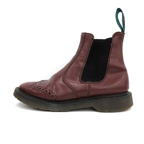 ドクターマーチン Dr Martens ソロヴェアー Solovair チェルシーブーツ サイドゴア ショート ウイングチップ レザー 7 茶 ブラウン Kh メンズ 081 ベクトルパーク