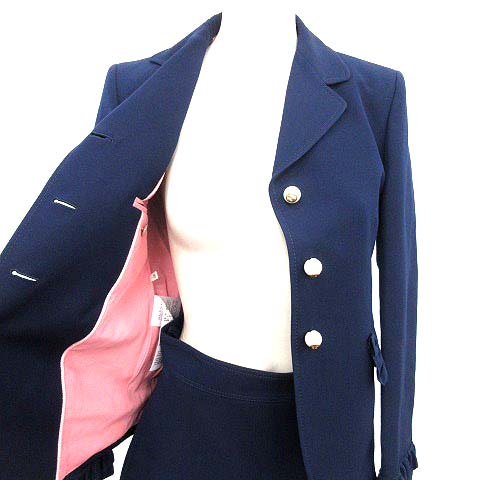 GUCCI ネイビー フリル ブレザーM size
